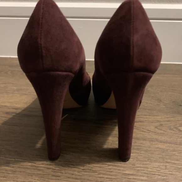Kate Spade "Nessle" Lush Italian Suede/Leather Platform Pump Burgundy  Sz 9 - Picture 8 of 10